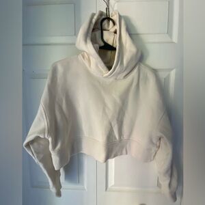 Forever 21 Off-White Cropped Hoodie